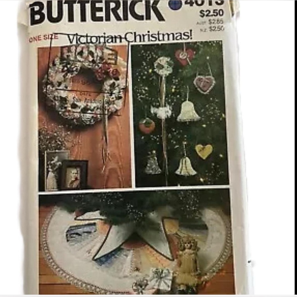 Vintage Victorian Christmas Craft Pattern 1995 Butterick 4013 Home Decor